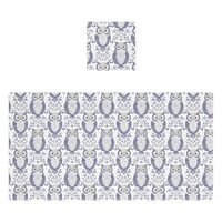 AIXIWAWA Cotton Bath Towels Set Owl Pattern Print 2 Pcs Soft Absorbent for Facial Body Cleaning Dryi