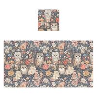 AIXIWAWA Owls Print Bath Towels 2 Pcs Set for Bathroom, Soft Absorbant Cotton Towel for Cleaning Dry