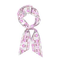 Cute owl Printed women's headscarf, fashionable silk scarf, suitable as a headscarf, scarf, tie