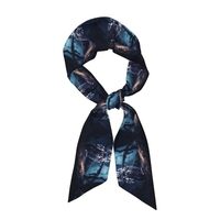 Late Night Owl Printed women's headscarf, fashionable silk scarf, suitable as a headscarf, scar