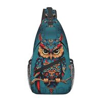 wiuurs Owl Sling Bag Travel Sling Backpack Lightweight Casual Daypack Women Chest Bags for Outdoor S