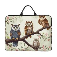 360° Protective Laptop Sleeve 14 Inch Owls on a Branch Laptop Case with Handle Shockproof Comput