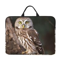 360° Protective Laptop Sleeve 14 Inch Wildlife Animal Owl Laptop Case with Handle Shockproof Com