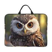 360° Protective Laptop Sleeve 14 Inch Cute Owl Laptop Case with Handle Shockproof Computer Bag W