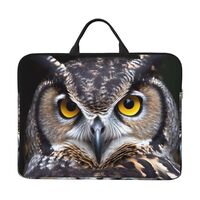 360° Protective Laptop Sleeve 14 Inch Yellow Eyed owl Laptop Case with Handle Shockproof Compute