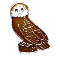 Generic Owl Bird of Prey Lapel Pin Badge, Multicolor, Metal, 7/8 Inch, Pin Clasp