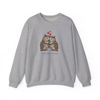 Cute Funny Owl Sweatshirt, You and Me Owlways, Hand Drawn Animal Art, Perfect for Anniversary, Eco, 