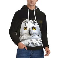 ZZZSWSYWZ Snowy Owl Eyes,Men'S Lined Fleece Hoodie,Midweight Hooded Sweatshirts For Men,Classic