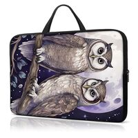 Laptop Sleeve Case 17 Inch, with Handle Computer Shockproof Protective Soft Cover Case,Owl Moon