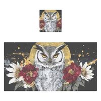 AIXIWAWA Bath Towel Set Floral Owl Print, 2 Pcs Large Cotton Towels Soft Absorbent for Bathroom Faci