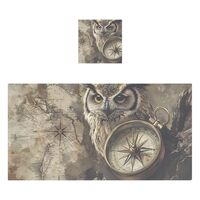 AIXIWAWA Owl Map Bath Towel Sets for Bathroom, Soft Absorbant Cotton Towels for Facial Body Cleaning