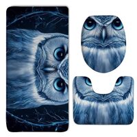 VAFZASC 3 Piece Set Toilet Cover, Contour Rugs, Bath Rug, Washable Bathroom Mat Set Fantasy Beautifu