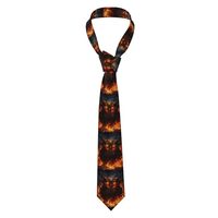 WHJSHOP Burning Owl Prints Men's Necktie - Premium Polyester Fiber Tie for Business, Daily Life