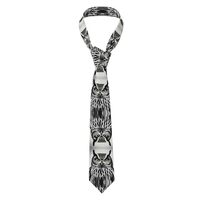 sttnnper Colorless Owl Print Men's Necktie - Long Necktie for Business & Formal Wear, Perfe