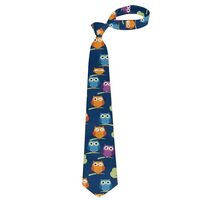 ACCXECTGGV Men's Neck Tie Pre-tied Adjustable Necktie Skinny Tie Cute Owl Art Wedding Business