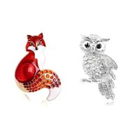 Fox Pin Brooch Owl Pin Cute Animal Pins Fox Jewelry Gifts Animal Brooch Pins for Clothes Owl Jewelry