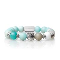 Tigranes Amazonite Owl Bracelet – Handmade Natural Gemstone Beaded Bracelet for Men & Wome