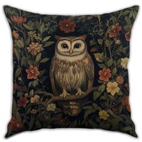 William Morris Inspired Abstract Vintage Owl Design Throw Pillow Covers Home Decor Art Pillowcase Cu