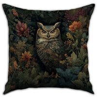 William Morris Inspired Abstract Vintage Owl Design Throw Pillow Covers Home Decor Art Pillowcase Cu