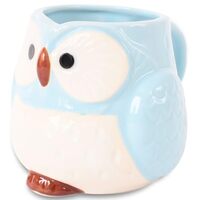 Mino ware Japanese Pottery Mug Cup Owl Shape made in Japan (Japan Import) CPM025 (Pastel Blue)
