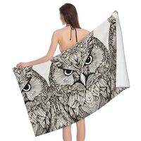 Lootpe Owls Birds Print Large Beach Towel for Adults Velvet Beach Towel Soft, Absorbent, Decorative 