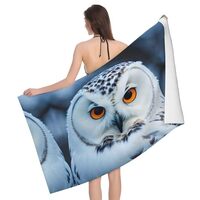Lootpe Snowy Owl Eyes Print Large Beach Towel for Adults Velvet Beach Towel Soft, Absorbent, Decorat
