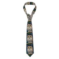 DLXW Owl at Night Pattern Men's Necktie - Silk Tie for Men, Fashion for Business, Weddings, Par