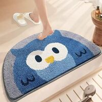 Ankah Half Round Bath Rug, Cute Animal, Soft Moe Cartoon, High Absorbent, Non-Slip Pad, Machine Wash