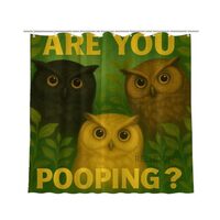 REZHOCH Owl Shower Curtain Durable Waterproof Fabric Bathtub Sets Natural Forest Home Bathroom Decor