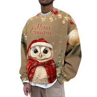 Christmas Crewneck Sweatshirt Men,Retro Red Crew Neck - Long Sleeve Sweatshirt Pullover Loose Holida