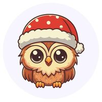 Azeeda 24 x 'Baby Owl Wearing Santa Hat' Stickers - for Crafts, Scrapbooking and Labelling