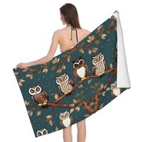 YQxwJL Owls On Tree Branches Print Beach Towel Lightweight,Sand Free Towel for Beach, Bathroom, Pool