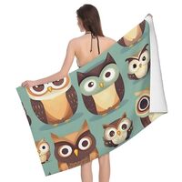 YQxwJL Animal Cartoon Owls Cute Print Beach Towel Lightweight,Sand Free Towel for Beach, Bathroom, P