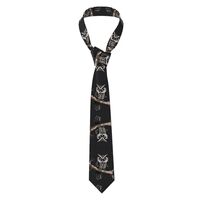 KUZEOLON Late Night Owl Men's tie floral print necktie, perfect for wedding, groom, groomsmen, 