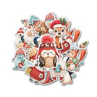 12 Pcs Cute Christmas Animal Stickers Pack, Holiday Vinyl Decals Deer, Penguin, Raccoon, Owl, Whale,