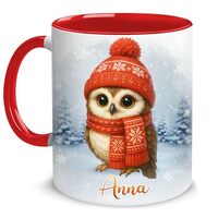 Hyturtle Personalized Winter Owl Mug – Custom Name Birthday Christmas Gifts for Owl Lovers &nd