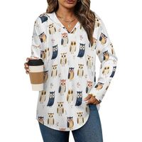 Novastar Long Hoodies for Women Trendy - Cute Owls Print Cozy Loose Fit Ladies Sweatshirts Athleisur
