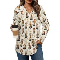 Novastar Long Hoodies for Women Trendy - Stone Owl Print Cozy Loose Fit Ladies Sweatshirts Athleisur