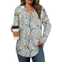 Novastar Long Hoodies for Women Trendy - Cartoon Cute Owl 1 Print Cozy Loose Fit Ladies Sweatshirts