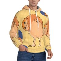 JaoXer Large Men's Fleece Hoodie â€“ Trendy Crooked Owl Print Long Sleeve Pull