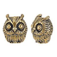 DICOSMETIC 2Pcs Paracord Lanyard Beads Antique Golden Owl Lanyard Bead for Knife Cute Owl Large Hole