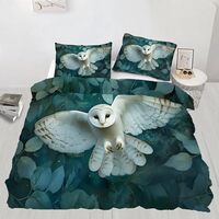 RUHEYIA Owl Duvet Cover California King Size,Peregrine Falcon Bedding Set 3 Piece, Birds Comforter C
