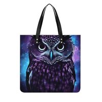 Purple Owl Tote Bag Big Capacity Casual Handbags Women Top Handle Satchel for Work Travel Outings Us