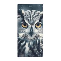 ELUZZIZUT Super Soft Bath Towel 13.8 by 28.7 Inches Grey and White Owl Highly Absorbent and Quick Dr