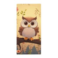 ELUZZIZUT Super Soft Bath Towel 13.8 by 28.7 Inches Cute Owl Highly Absorbent and Quick Dry Towel fo