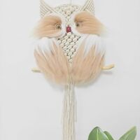 Owl Macrame Wall Art, Boho Nursery Decor Hand Woven Owl Macrame Wall Hanging, Home Decoration for Li
