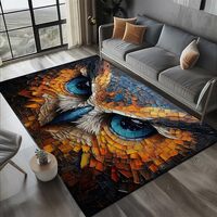 Owl Rug, Owls Area Rug, Owl Eyes Rugs, Animal Eyes Carpet, Animal Print Area Rugs, Washable Non Slip