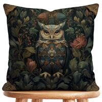 William Morris Abstract Art Floral Design Throw Pillow Cover Home Decor, Vintage Owl Pillowcase Cove
