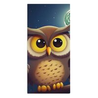 Ouyniei Owl and Yellow Moon Towel Cotton Bath Towel, Large Shower Towels, Highly Absorbent, Quick Dr