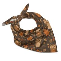 ZEYARUIBO Autumn Owl And Maple Leaves Bandana Headband Handkerchief for Women Unique Neck Hair Scarf